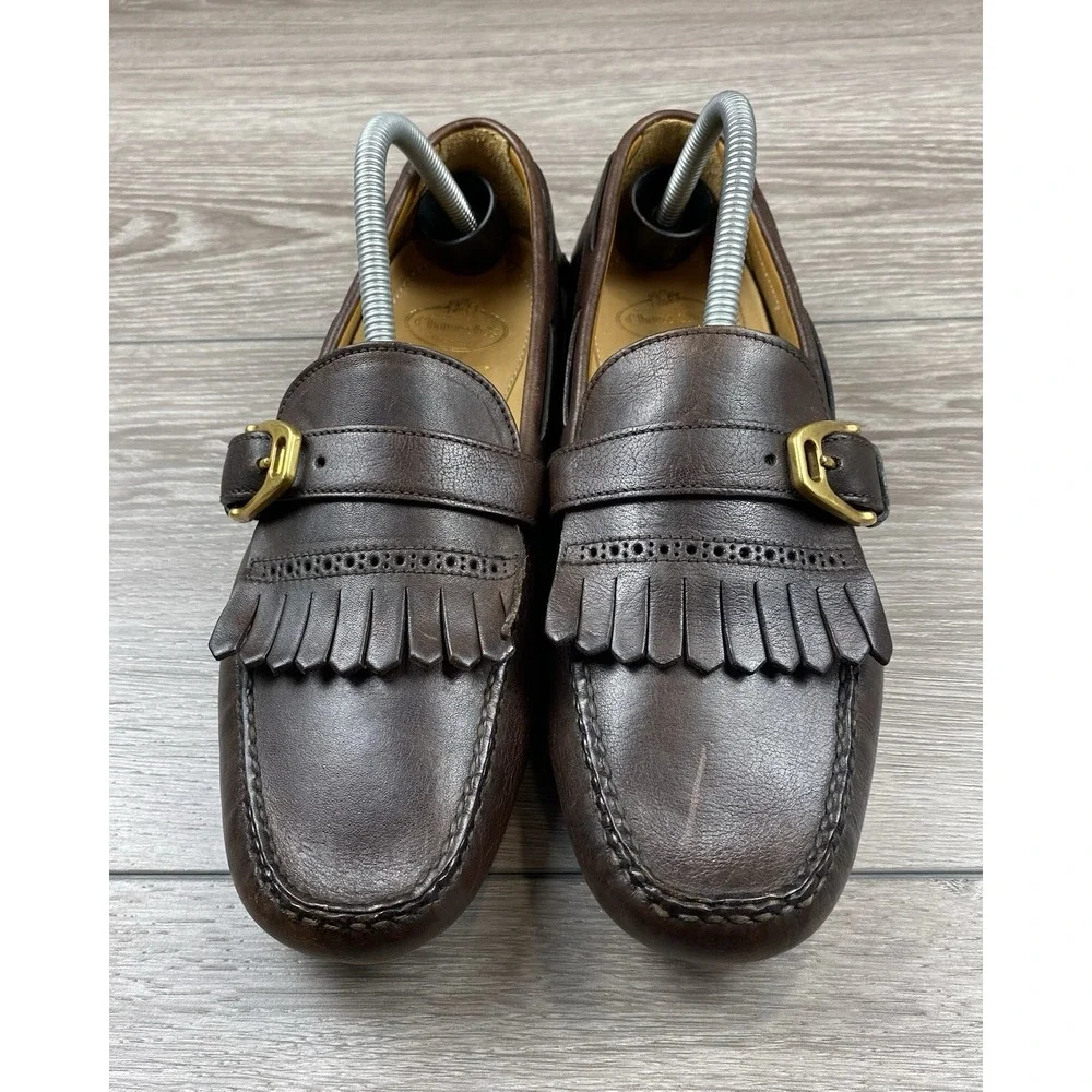 Church's Men's Leather Monk Strap‎ Fringe Detail Dress Loafers Brown Size 8.5